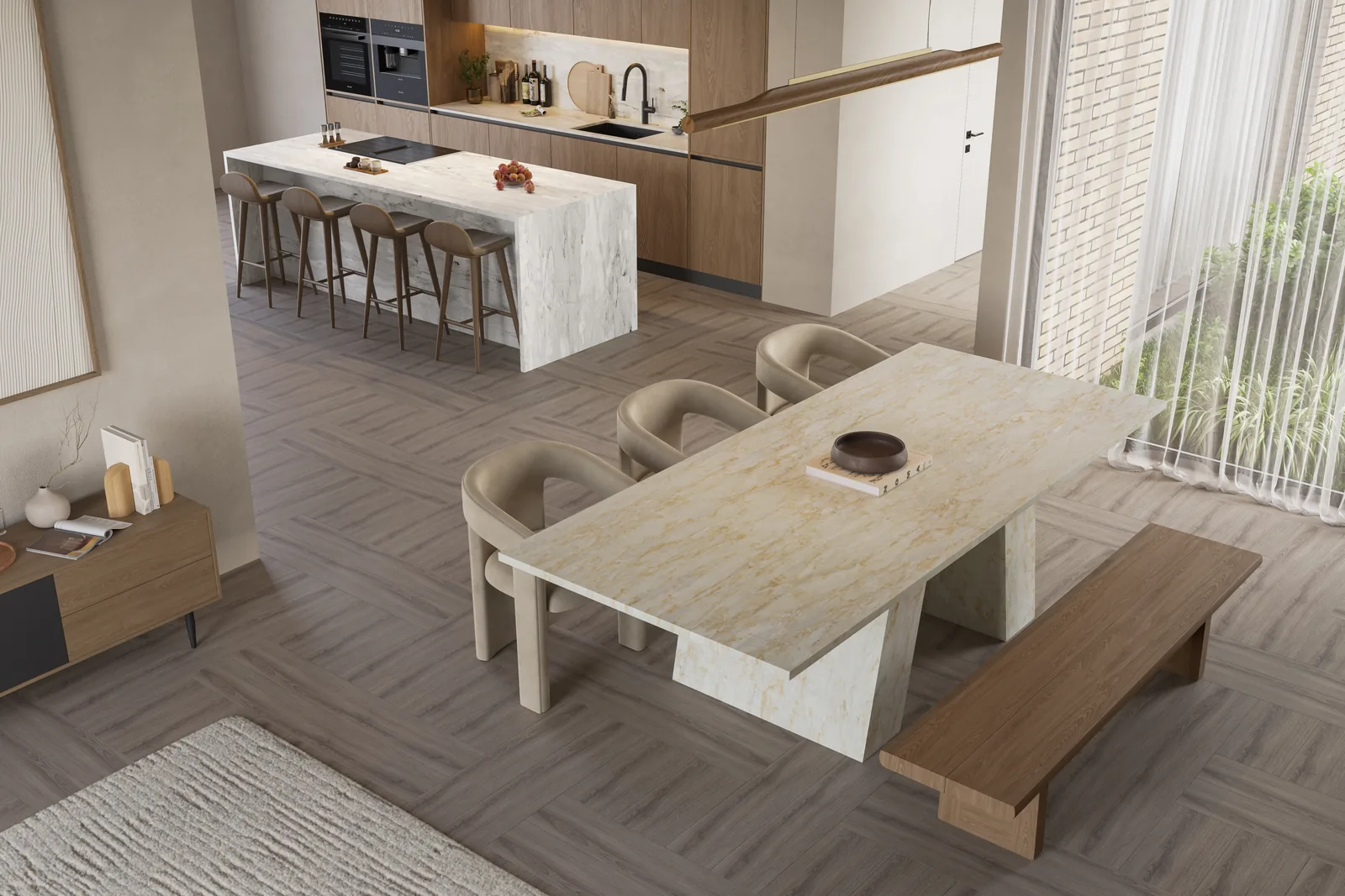 Tahitian Cream Hanstone Quartz installed — project photo 1