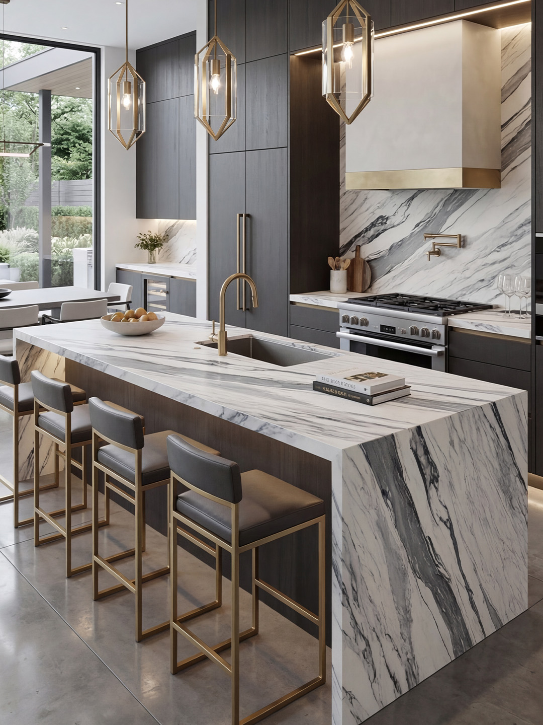 Arabescato Corchia Black — Luxury Modern Kitchen