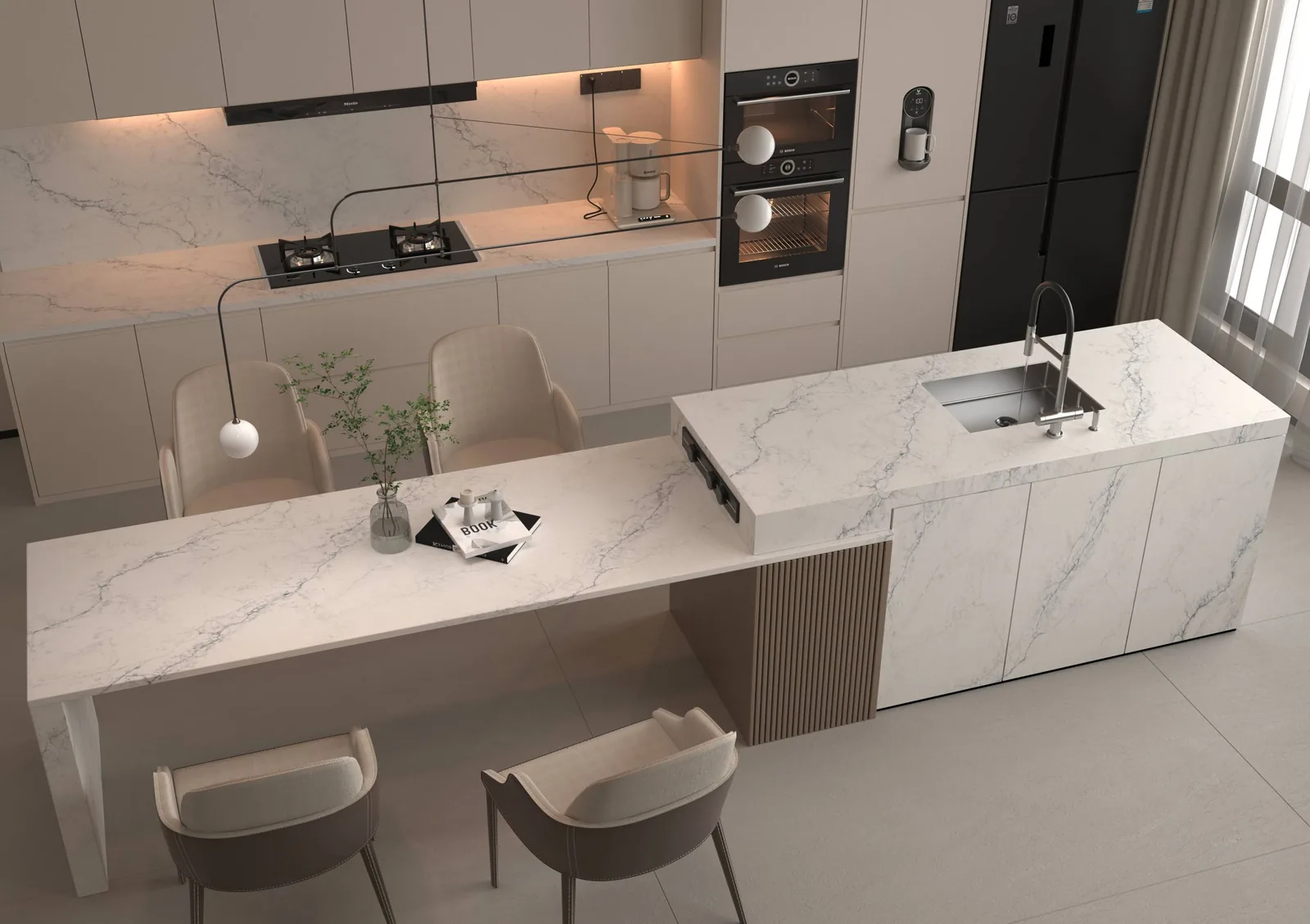 Cascader Lucciare Quartz installed — project photo 1